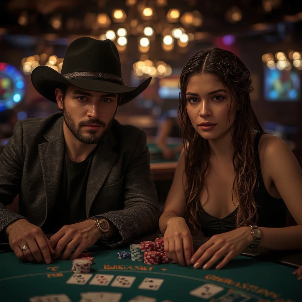 foto de dos jugadores de póquer WAZAMBA CASINO